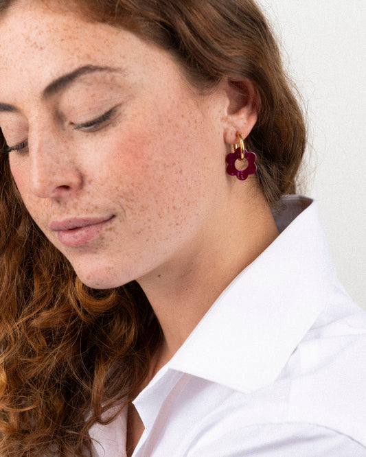 Boucles d'oreilles BABY FLEURETTE - Cerise -