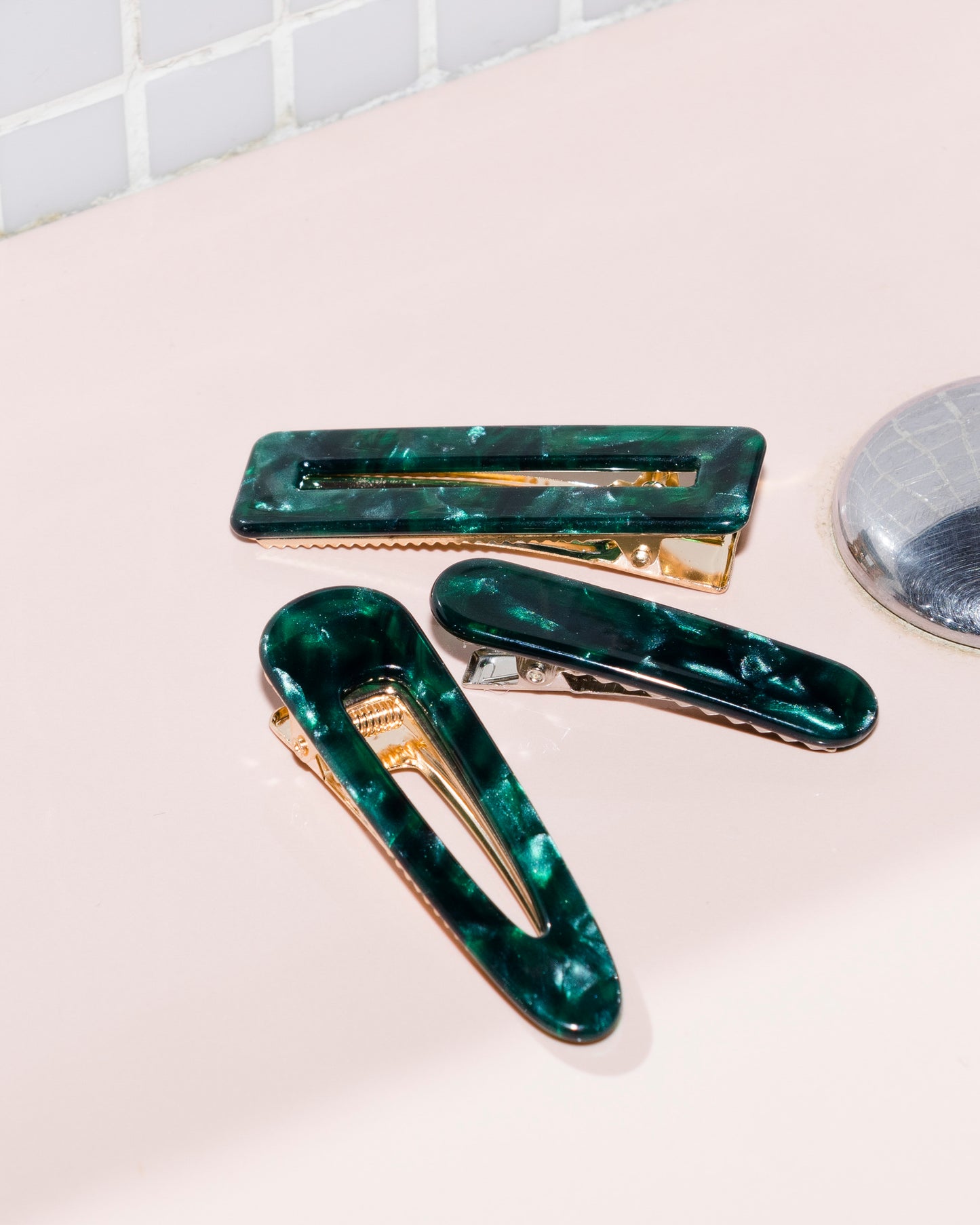 Barrette ARRONDIE - Vert -